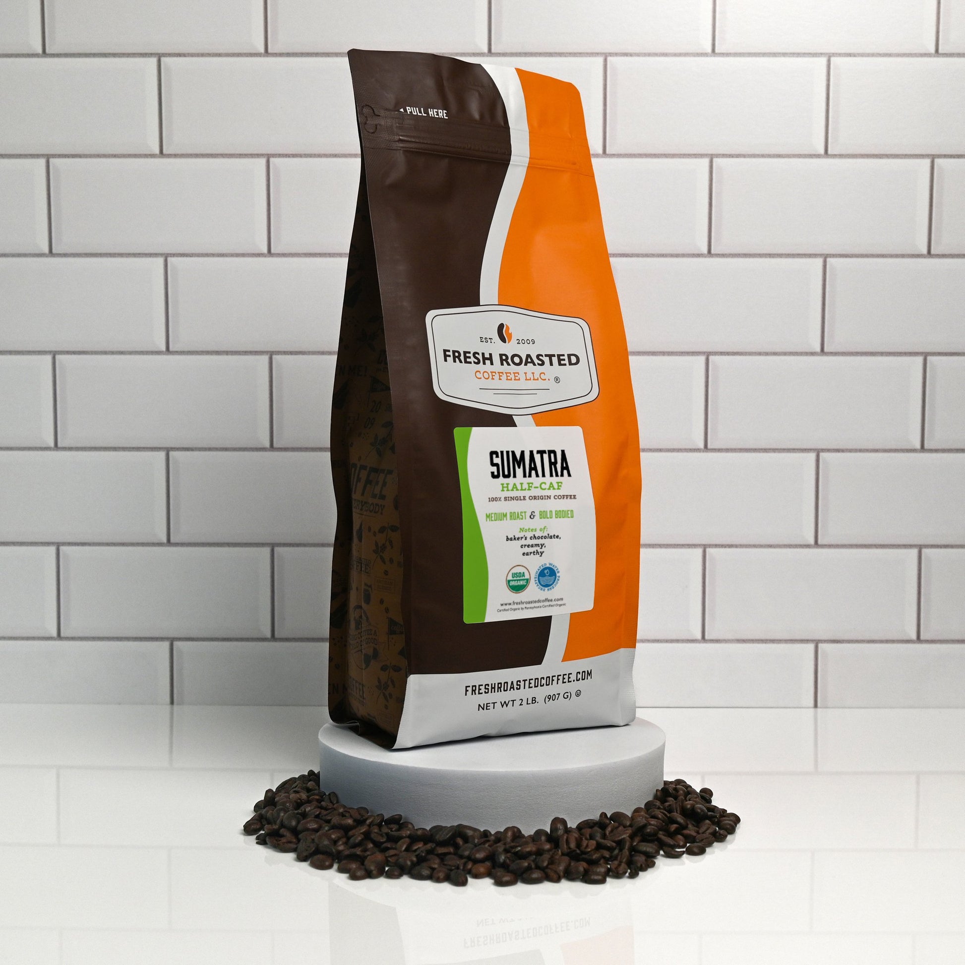 Organic Sumatra Water-Processed Half Caf - Roasted Coffee