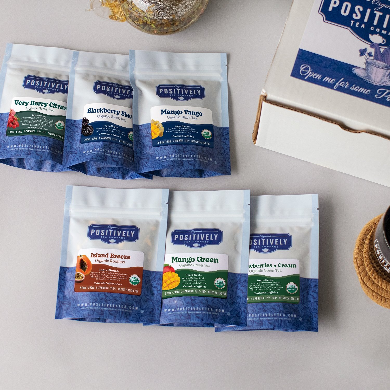 Organic Positively Tea Sampler - Positively Fruitful Mini-Flight