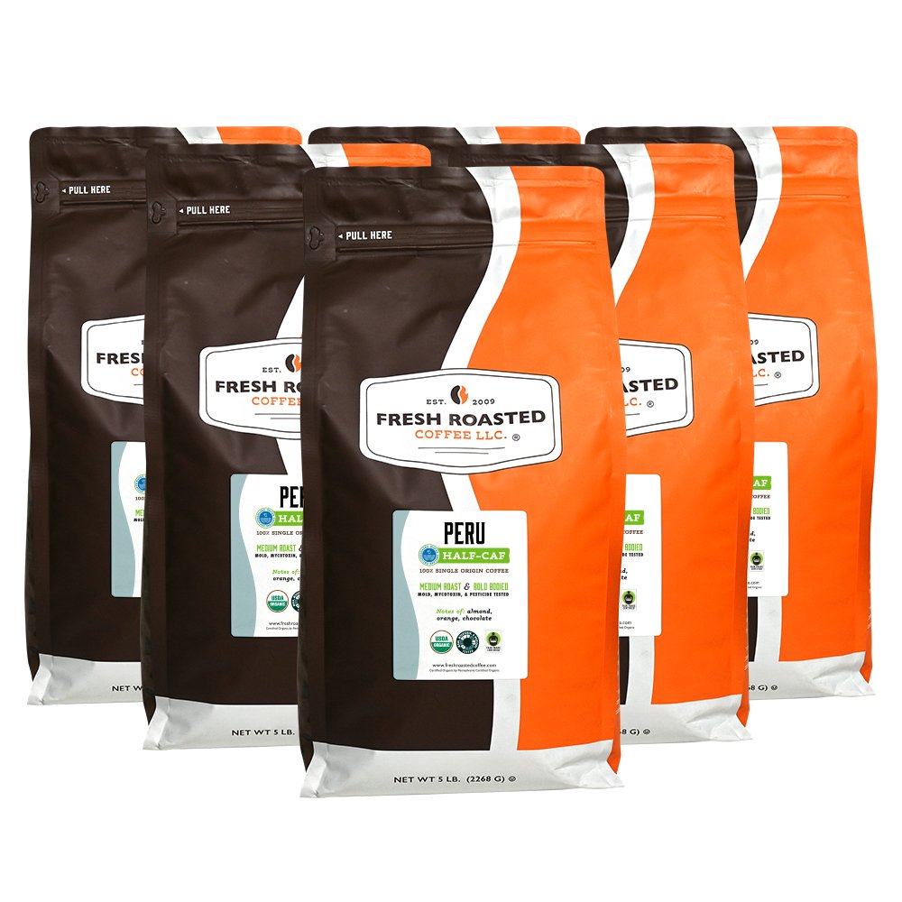 Organic Peru Water-Processed Half Caf - Roasted Coffee