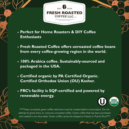 Organic Ethiopian Sidamo - Unroasted Coffee