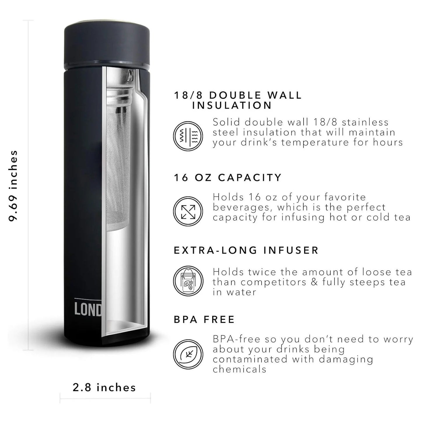 London Sip® Tea Infuser - 16 oz